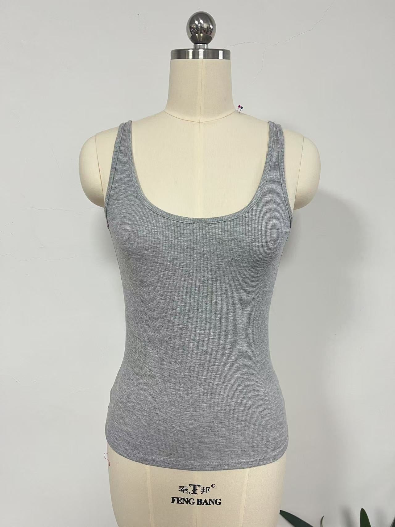 Backless Underwaist Solid Color Square Collar Split Double-layer Vest