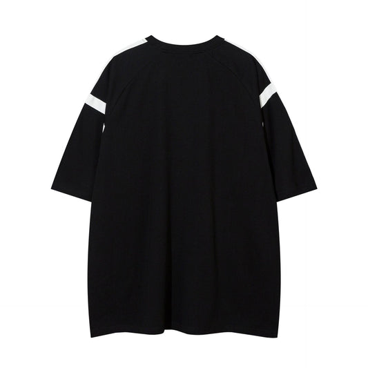 Letter Badge Printed Short-sleeved T-shirt Loose Half-sleeve Top