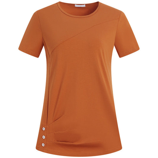 Solid Color Short-sleeved T-shirt For Women Plus Size Baggy Fashion Top