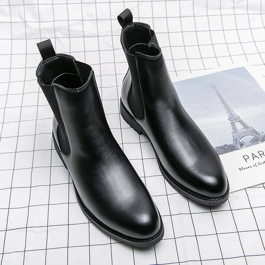 Men's Korean-style Trendy High Top Leather Shoes