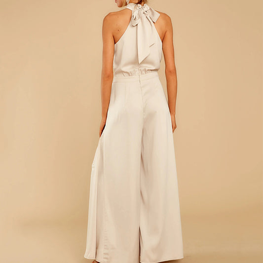 Women's Strapless High Waist One-piece Wide-leg Trousers