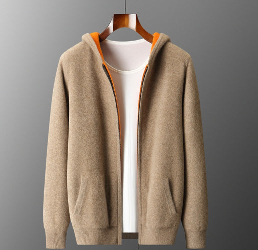 New Color-block Design Knitted Men's Jacket