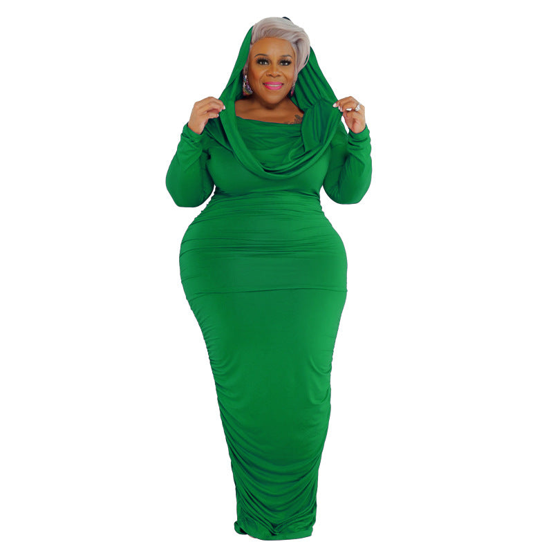 Fashion Large Women's Dress Solid