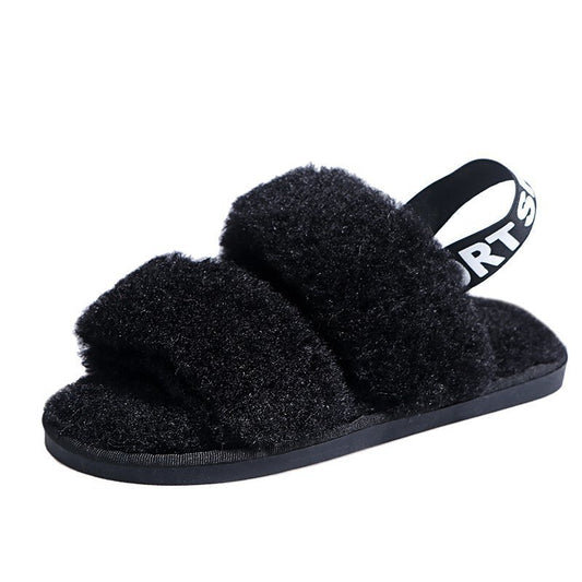 New trendy fashion two-wear cotton slippers with velvet to keep warm