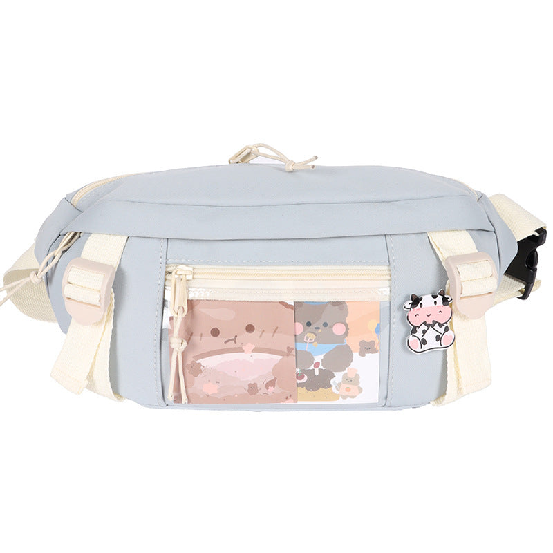 Cute Cartoon Girl Student Transparent Messenger Bag