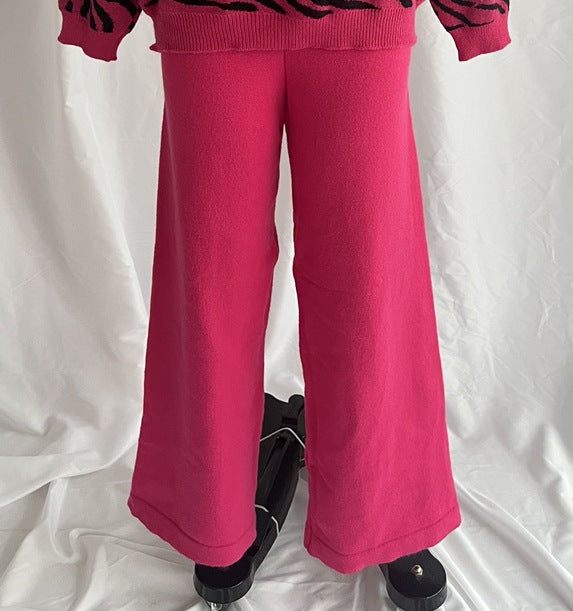 Commuter Knitted Two-piece Zebra Pattern Contrast Color