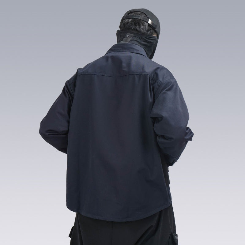 Functional Deconstructed Workwear Lapel Jacket Long Sleeves