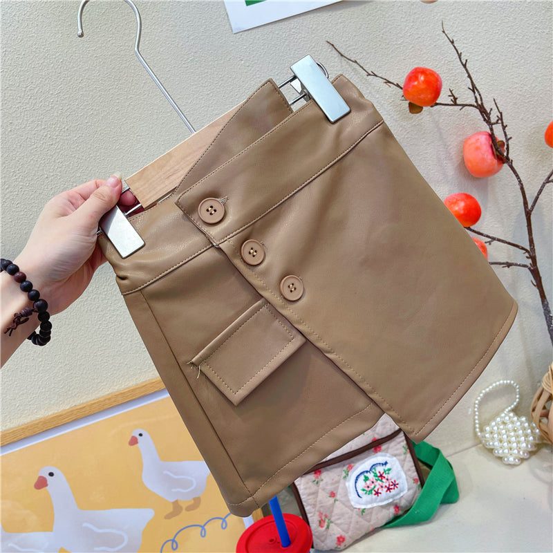 Girls' Skirt Suit, Long-sleeved Lace Shirt