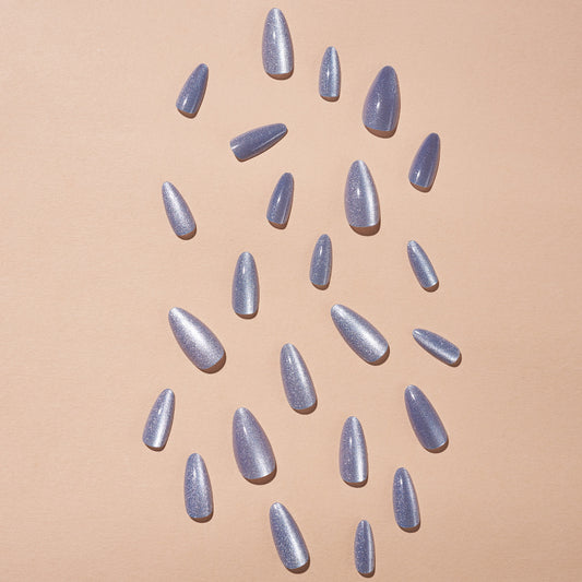 Popular Purple Cat's Eye French Wear Armor Nail Stickers Waterproof Detachable