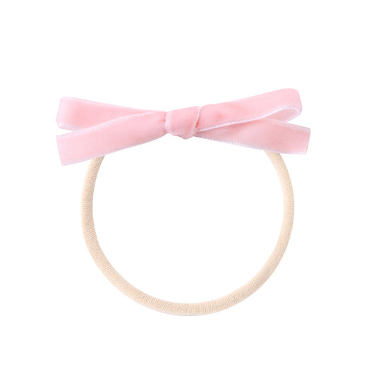 Nylon Hair Cord Soft Flannel Bow Hair Tie