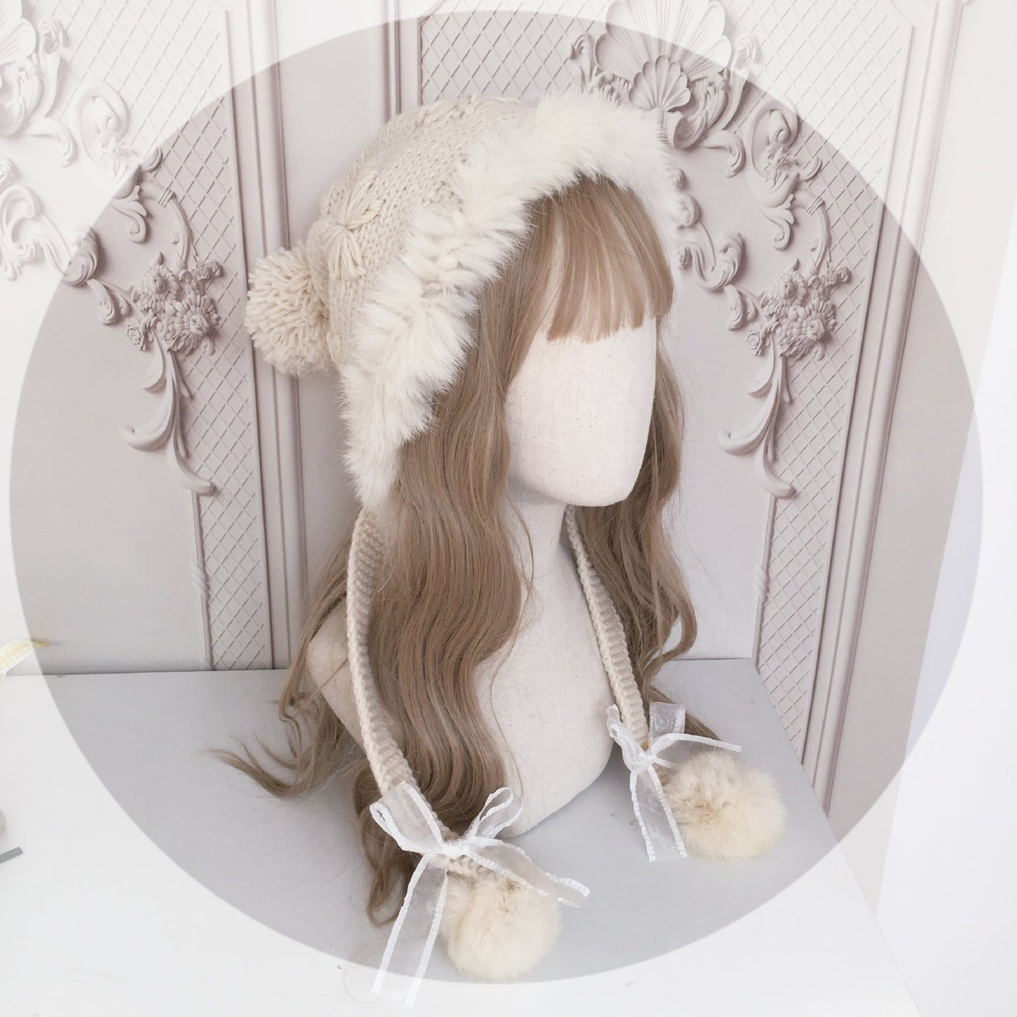 Rabbit Fur Autumn Winter Warm Wool Beanie Ear Protector