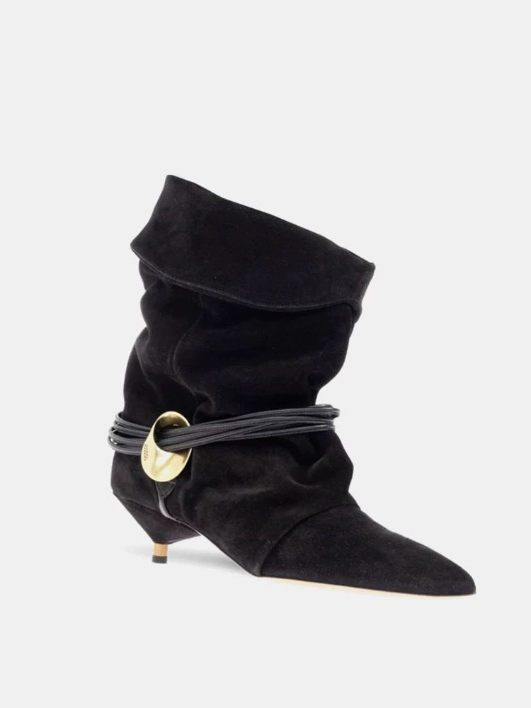 Womens Retro Pointed-Toe Stiletto Western Cowboy Boots