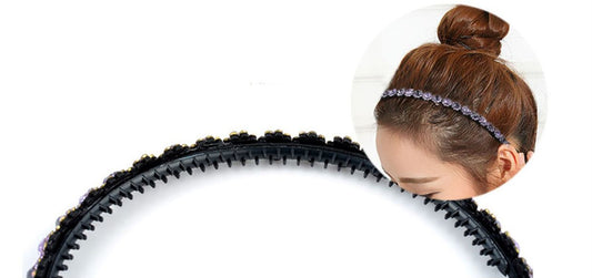 Women's Headband Rhinestone Tooth Clip Simple