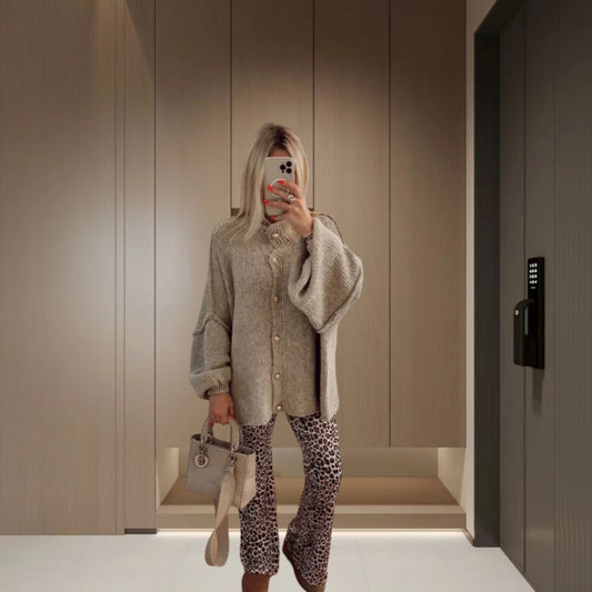 Women's Fashion Solid Color Casual Sweater Cardigan