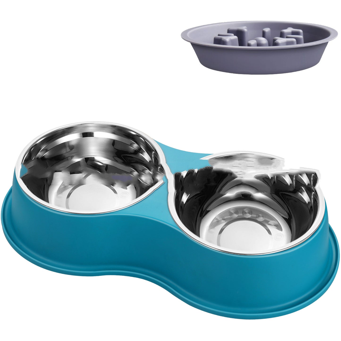 Skål til langsom fodring af kæledyr, aftagelig, hund/kat