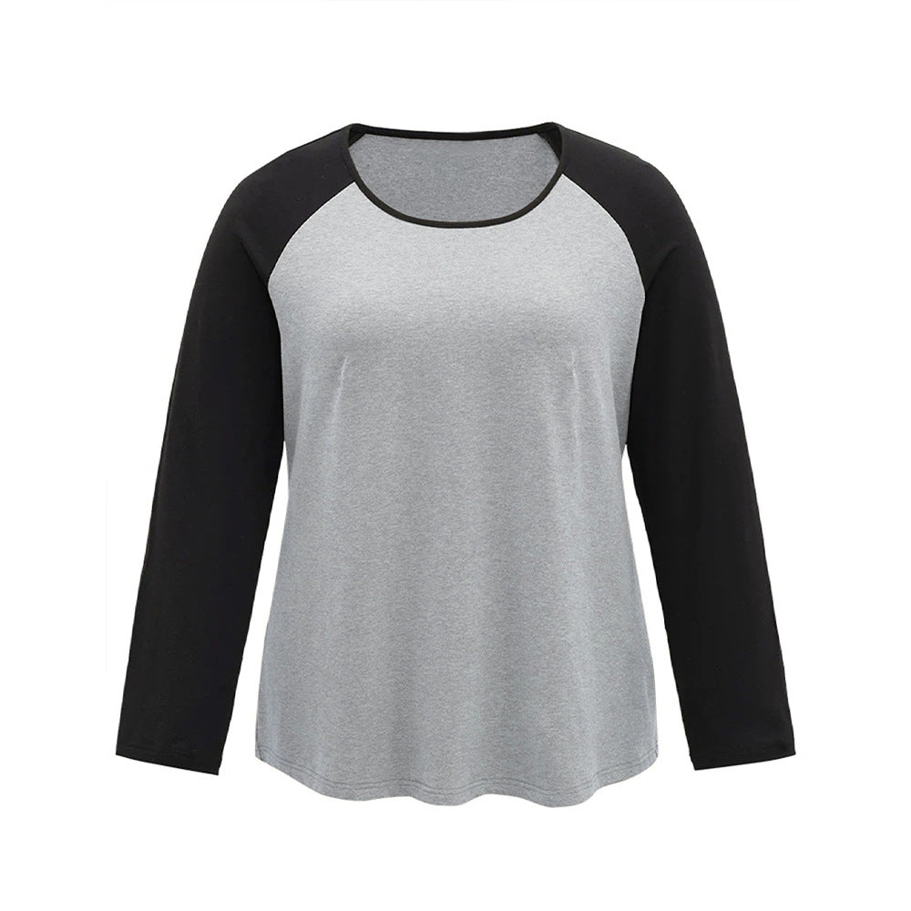 Women's Loose Patchwork Design Niche Casual Long Sleeve Top