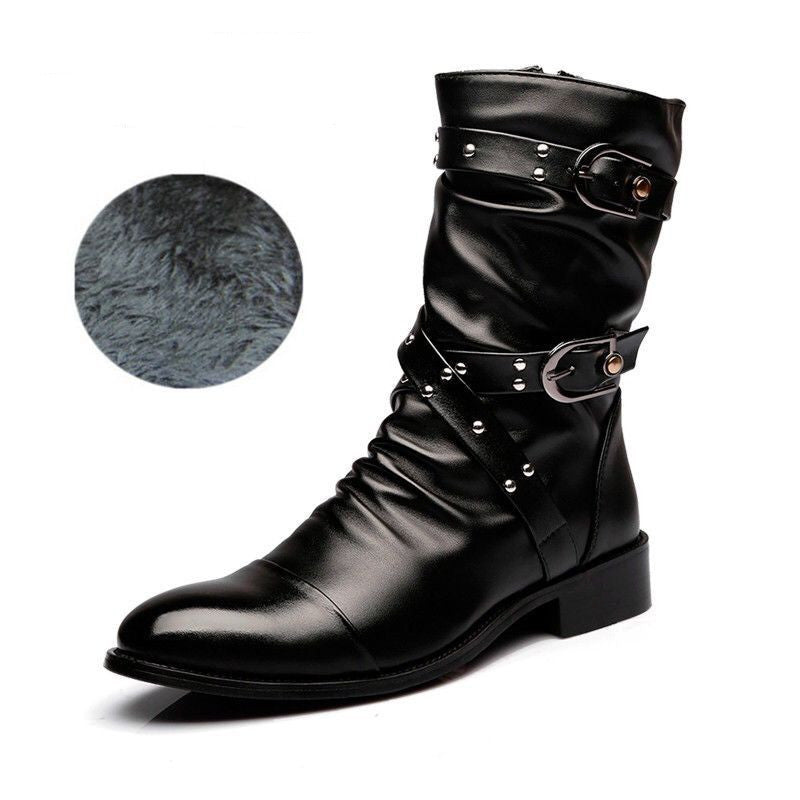 Head Mid-top Martin Military Long High Leather Boots