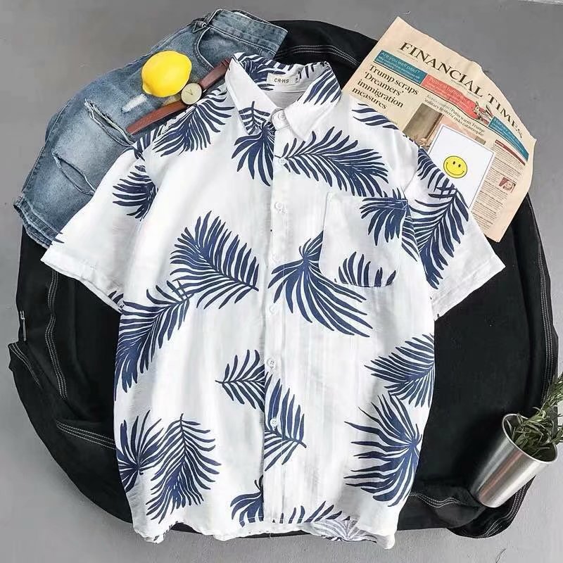 Summer Retro Short Sleeve Beach Vacation Shirt