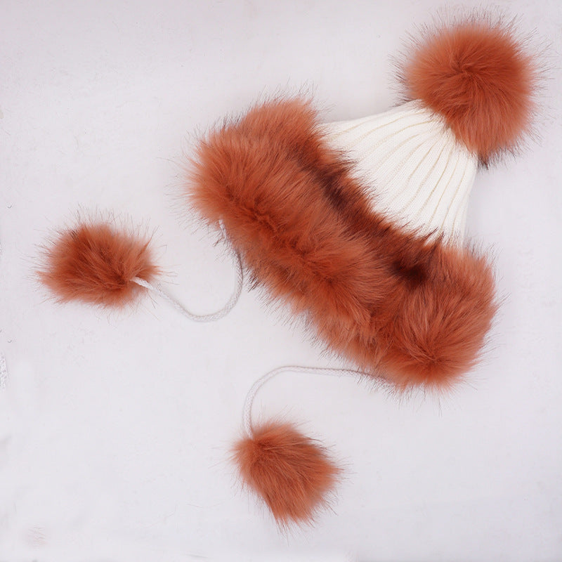 Women's Temperament With A Hundred Plus Thickened Fur Ball Hat