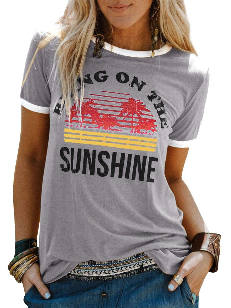 European And American Hip-hop Digital 3D Printing Women's Sports T-shirt