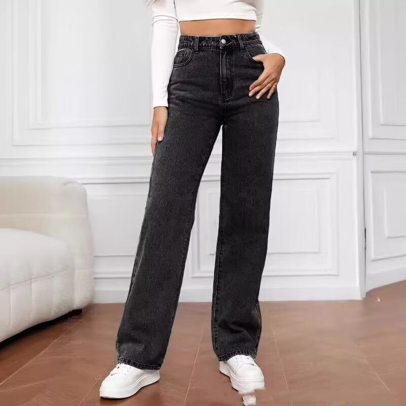 Søde og Krydrede Lige Jeans med Høj Talje til Kvinder