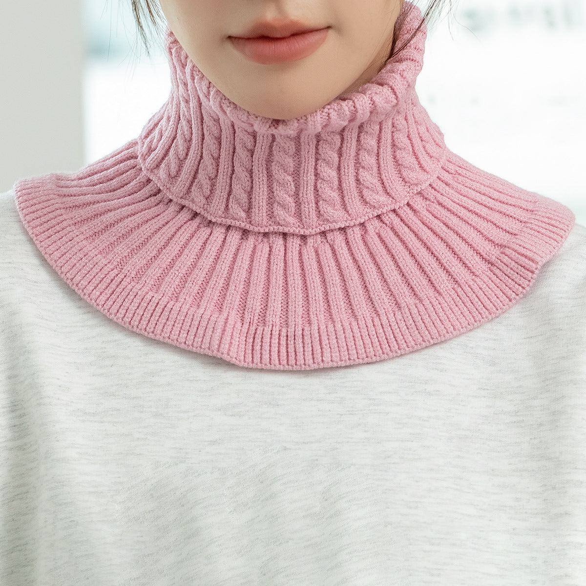 Polyester Geometric Solid-color Neck Scarf