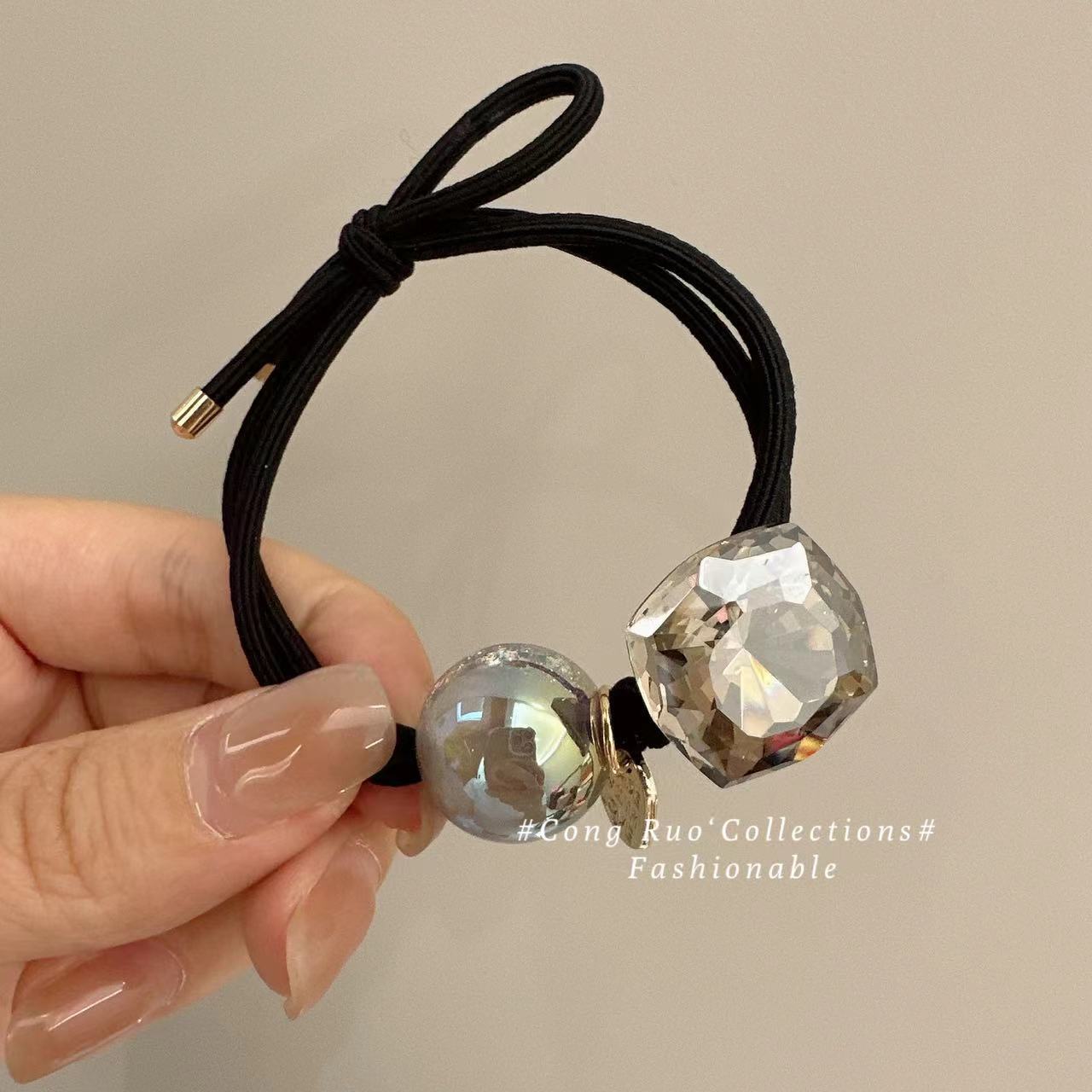 Simple Rubber Band Large Beads Durable Head Rope
