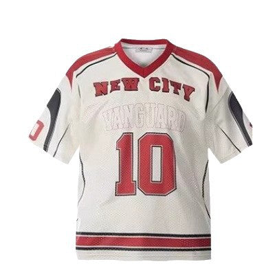 Women's American Retro Printed Baseball Uniform Short Sleeve
