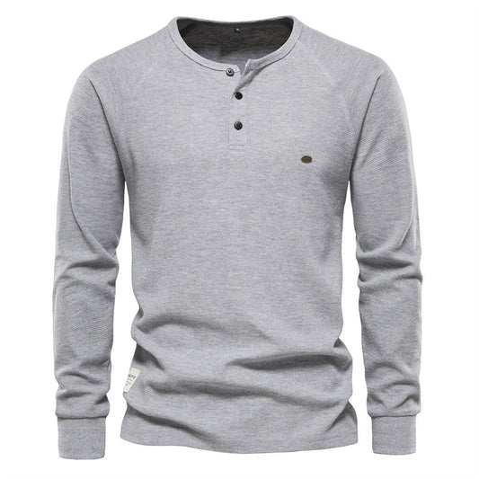 Mens Stylish Casual Long-sleeve Henley Base Layer