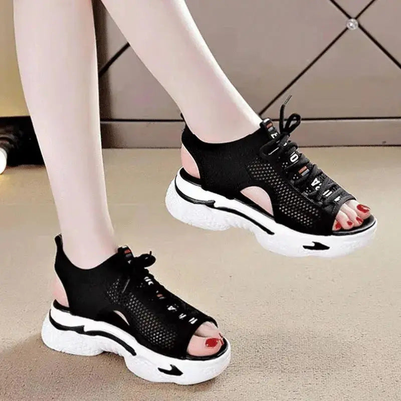 Hollowed Mesh Shoes Breathable Comfortable Platform Platform Leisure