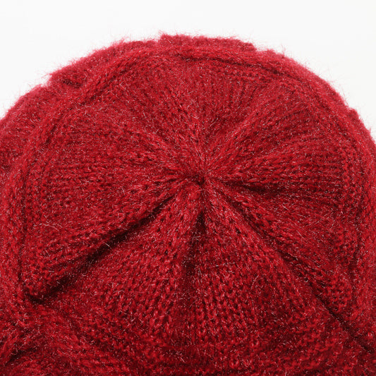 Korean Style Bumpy Beanie With Long Hair And Thick All-match