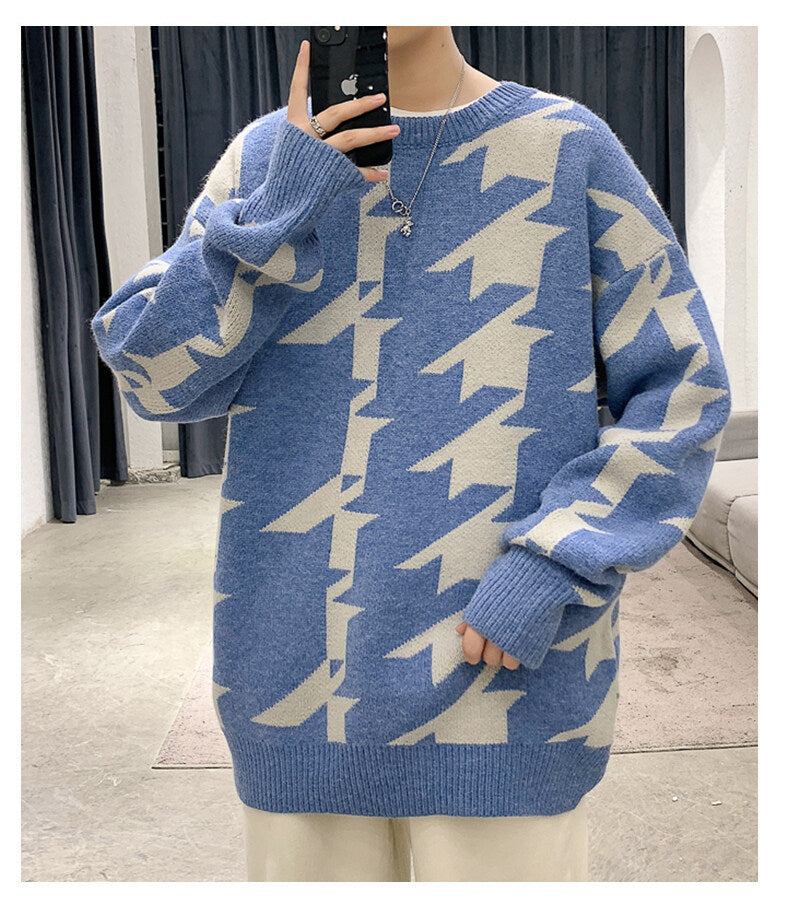 Men's Round Neck Pullover Casual Sweater