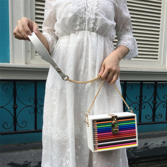 Lock color pencil box bag
