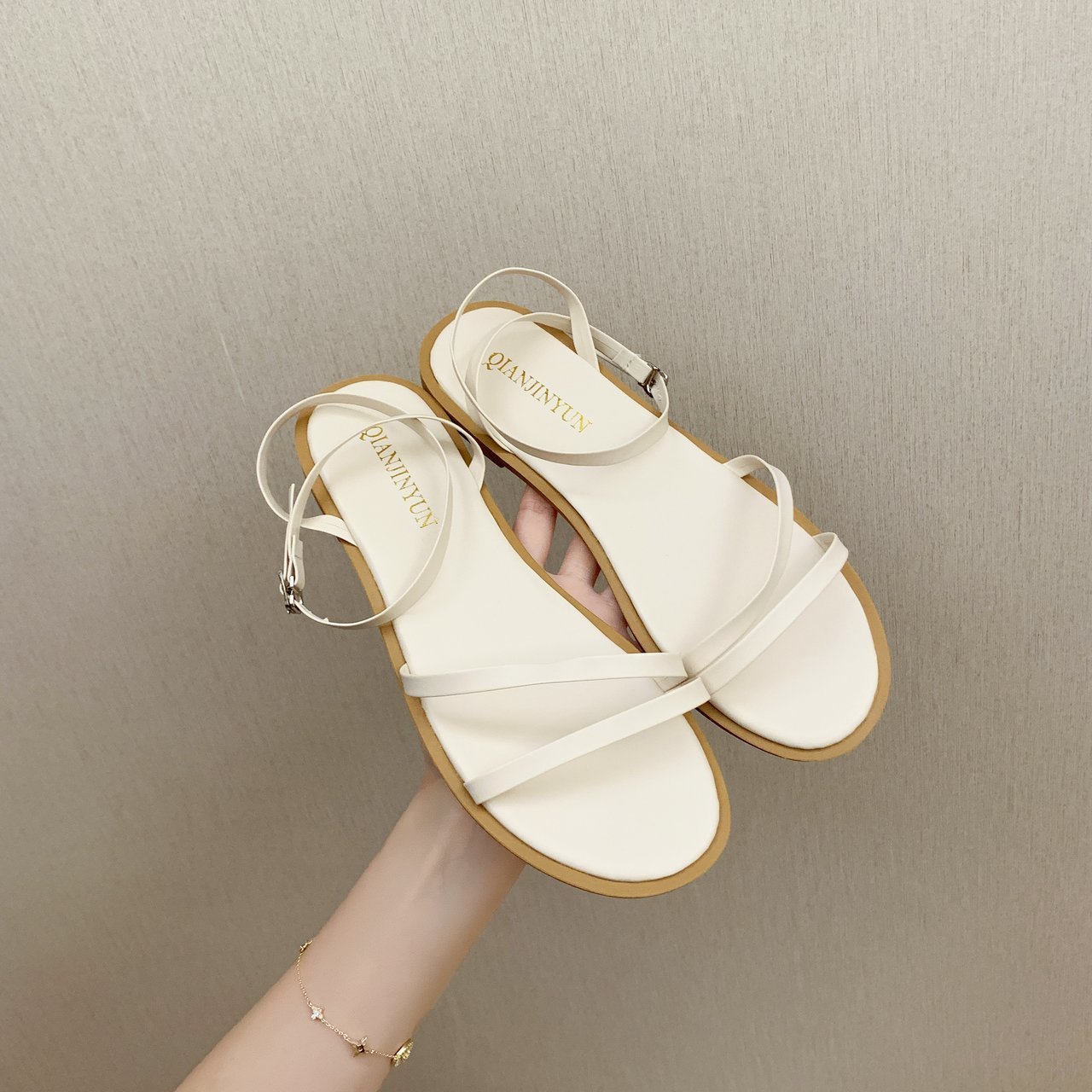 Ins Flat Double Roman Sandals
