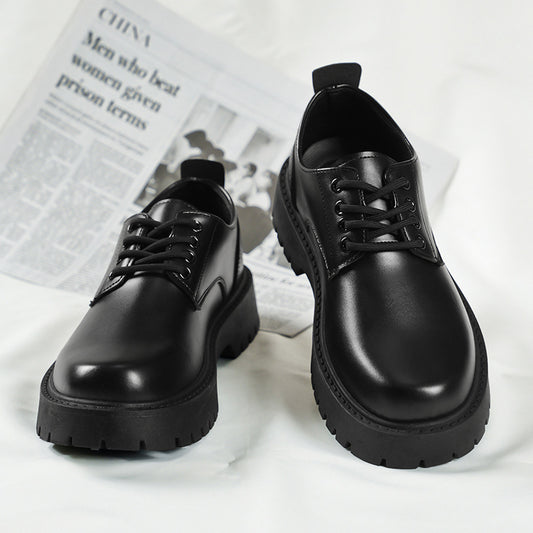 Mens Business Waterproof Black Leather Shoes