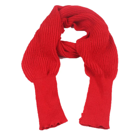 Women's knitted scarf with extended sleeves