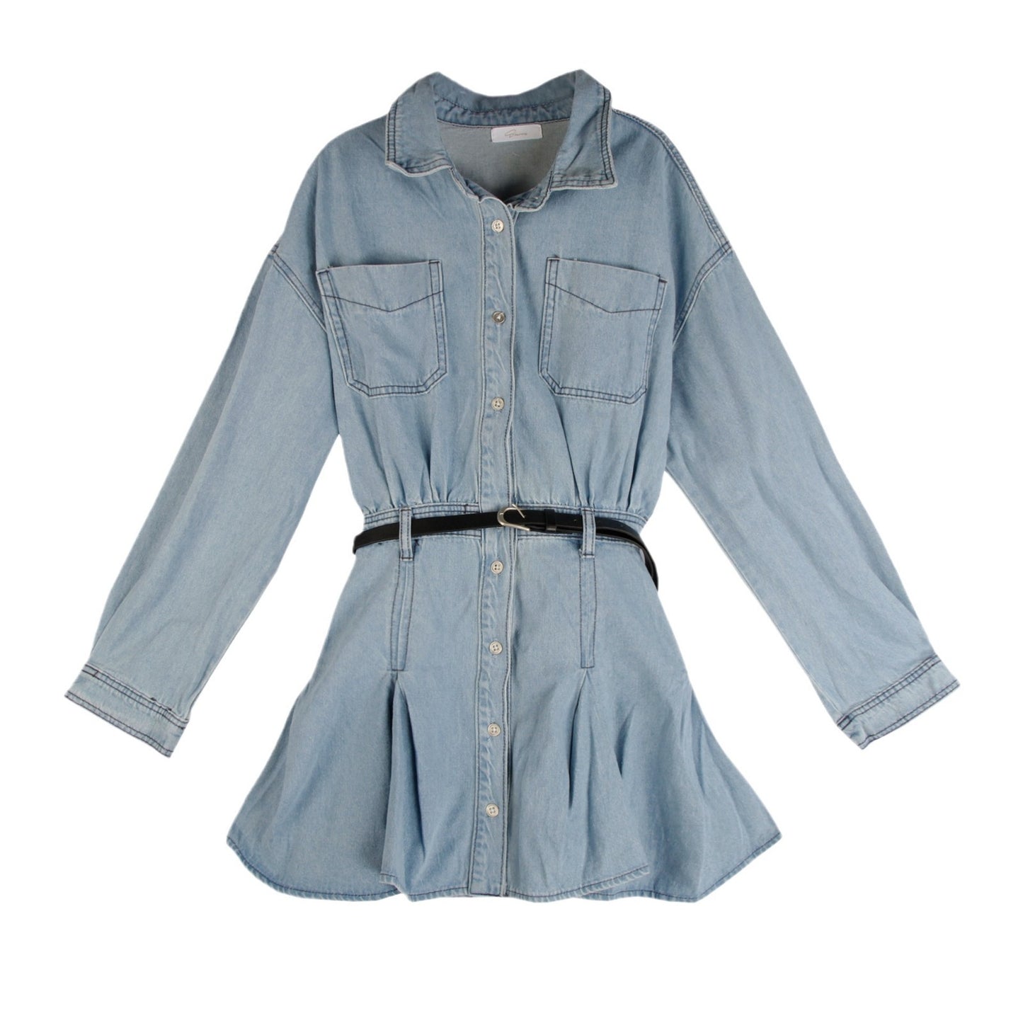 Womens Chic Denim Shirt Dress