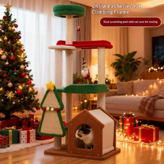 Christmas-themed All-in-one Sisal Cat Tree