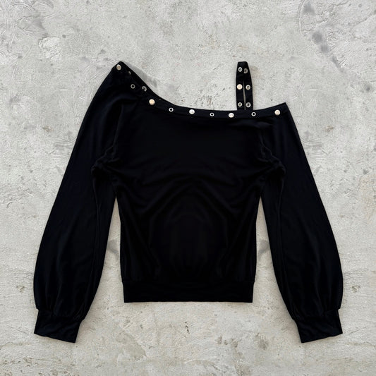 Personlighed Nitter Temperament Skrå Skulder Dame Slim Fit Alsidig Slankende Top