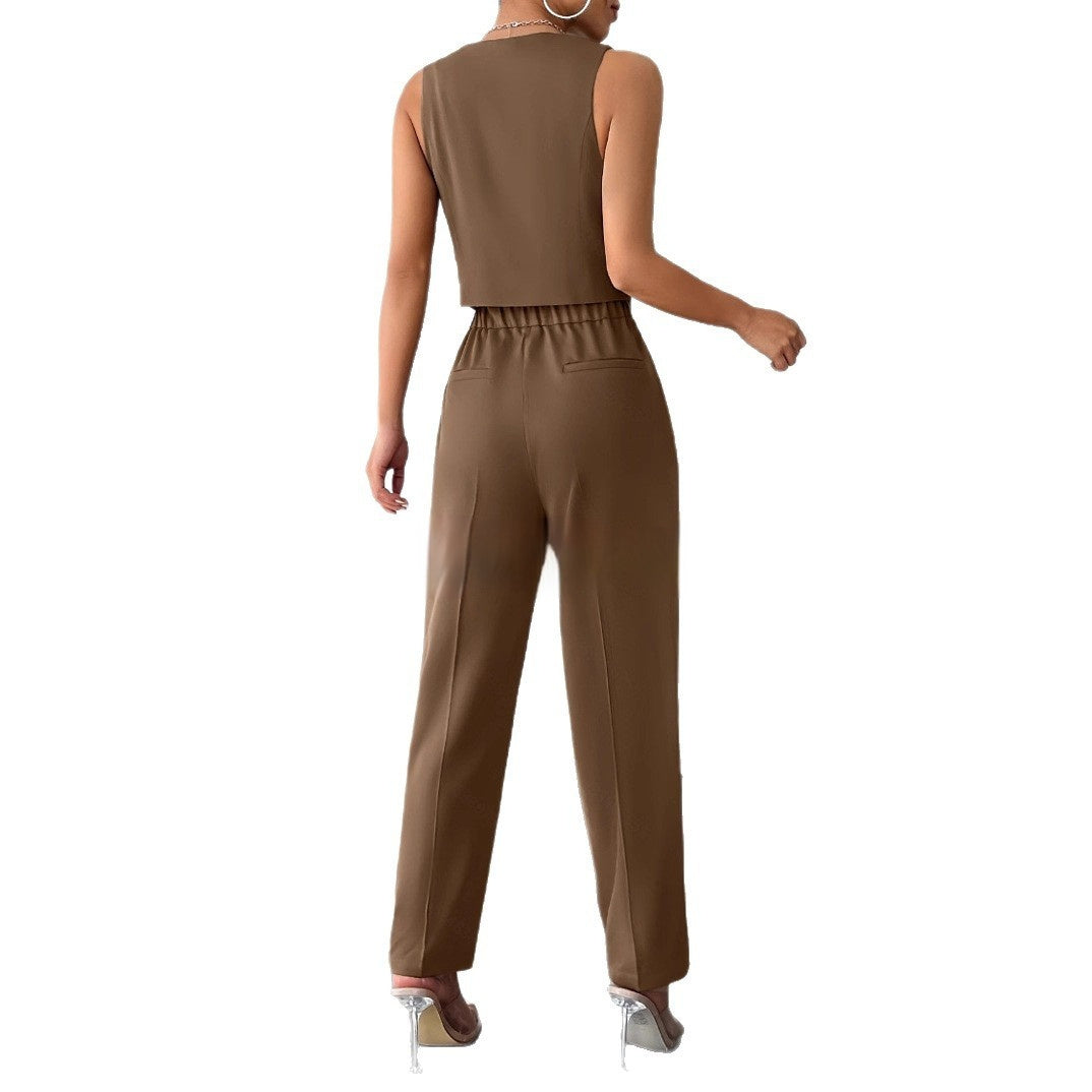Womens Jumpsuit Commuter Slim Fit Suit