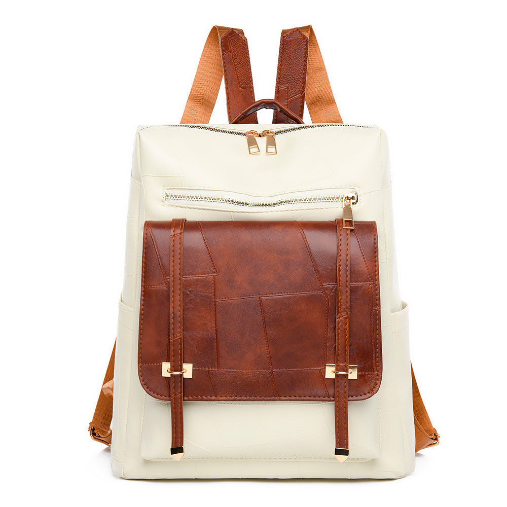 Retro Women's Backpack New High-grade PU Soft Leather Dual-use