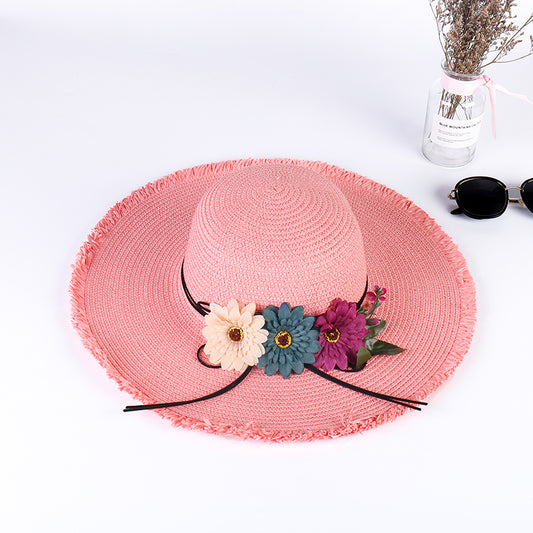 Seaside Big Brim Rose Red Beach Hat