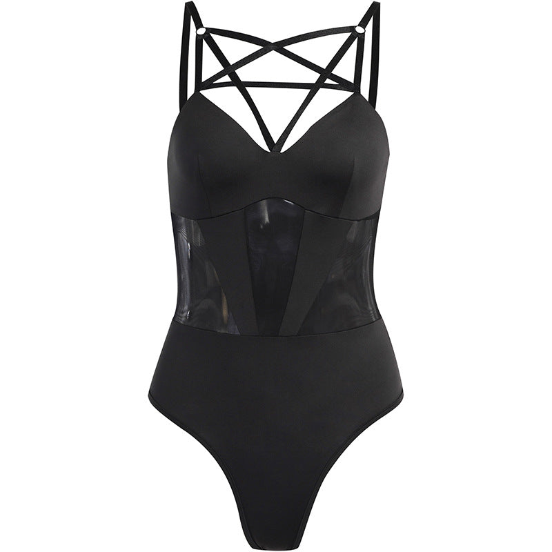 European And American New Style Hollow Sexy Mesh Bodysuit Women