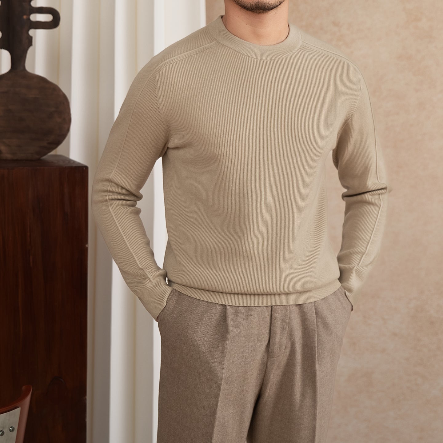 Commuter British Slim-fitting Retro Casual Bottoming Shirt Men