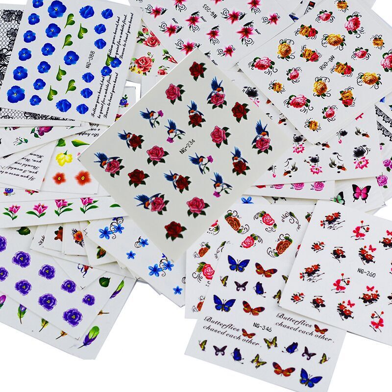 Butterfly Flower Feather Lace Watermark Stickers A Variety Of Non-repetitive