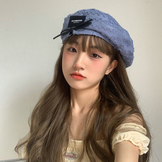 Women's Literary Beret Thin Mesh Patch