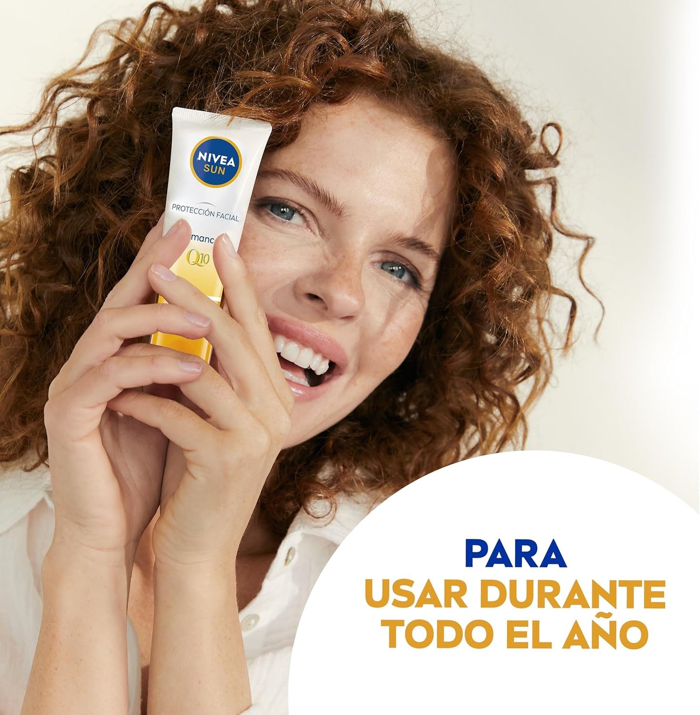 NIVEA SUN - Protección Solar Facial UV FP50 Antiedad & Antimanchas - Crema Solar Facial - Previene Las Arrugas - Con Q10 Y Antioxidantes - Crema Hidratante - 0% Residuos - Piel Normal a Seca - 50 Ml