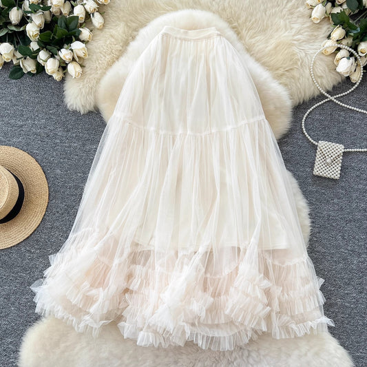 Fairy-like Tulle Skirt In A Soft Niche Winter Style