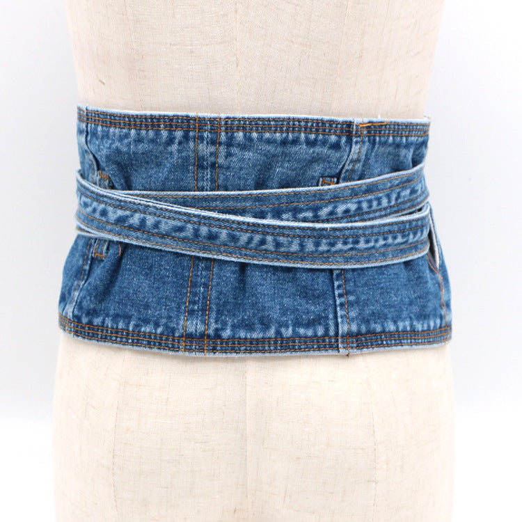 Fashion Denim Tunic Women's Decorative Shirt Coat Outerwear