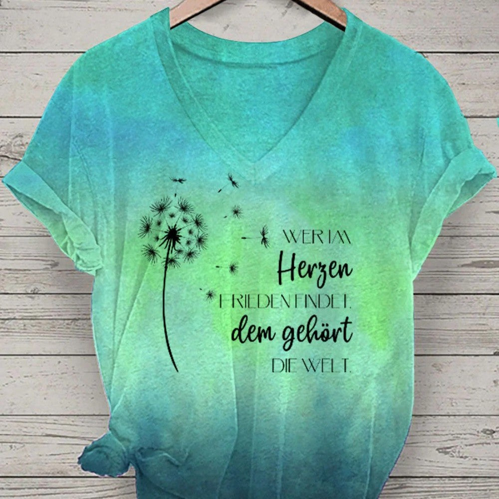 Women's V-neck Short-sleeved T-shirt